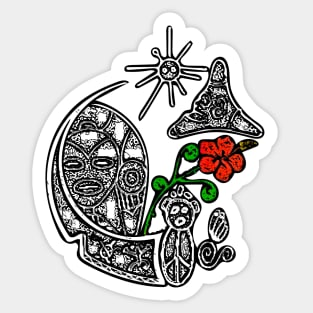 Puerto Rico Indigenous Symbols Sticker